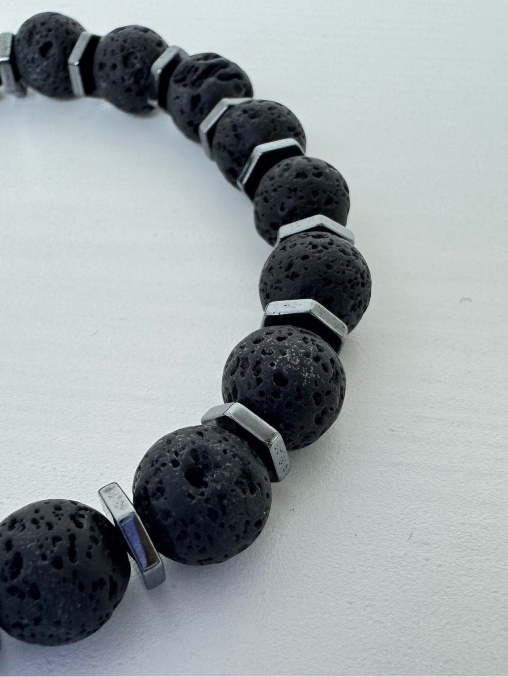 J. Element Co. Studio™ Beaded Lava Bracelet with Titanium Hematite Spacers 8 mm